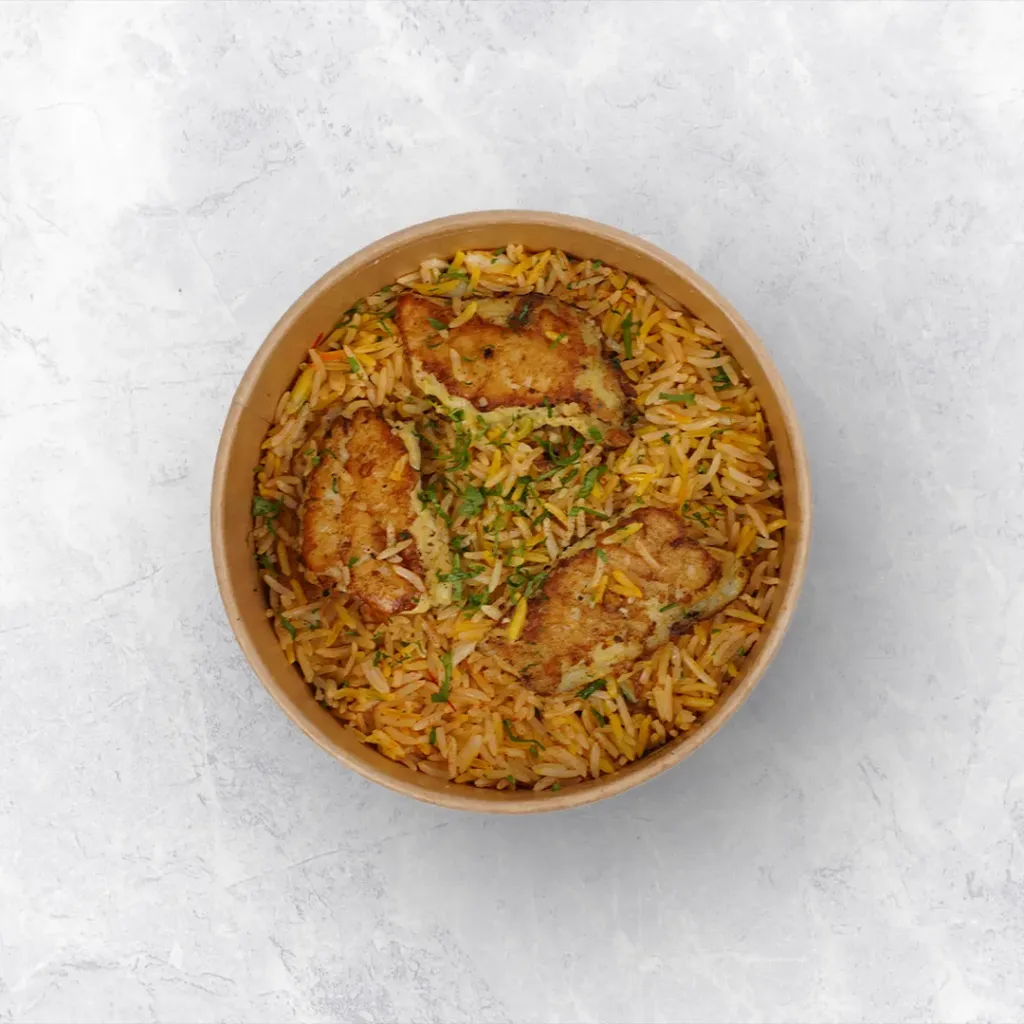 Fish Fillet with Saffron rice